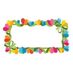 Fototapeta premium Colorful Easter Egg Border Frame.