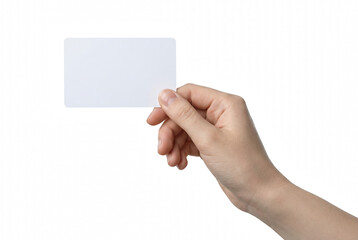 Obraz premium Hand Holding Blank White Plastic Card
