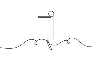 Obraz premium Squat exercise icon continuous one line drawing on white background minimalist leg workout symbol outline vector illustration