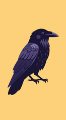 Obraz premium Black Crow Bird Side View.
