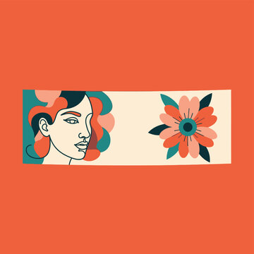 Woman Face Flower Illustration.
