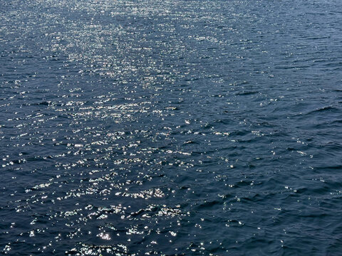 Ocean blue water surface with ripples.