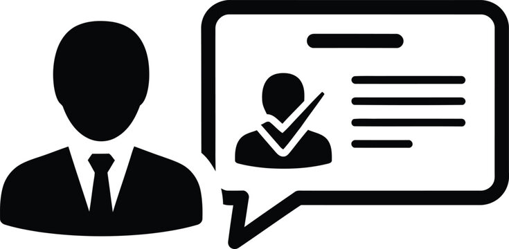 Verified user profile icon with speech bubble