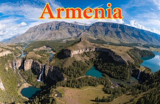 Armenia mountains highlands valleys rivers lakes forests canyons cliffs plateaus meadows springs waterfalls wildlife rocky landscapes scenic horizons greenery nature beauty wilderness terrain