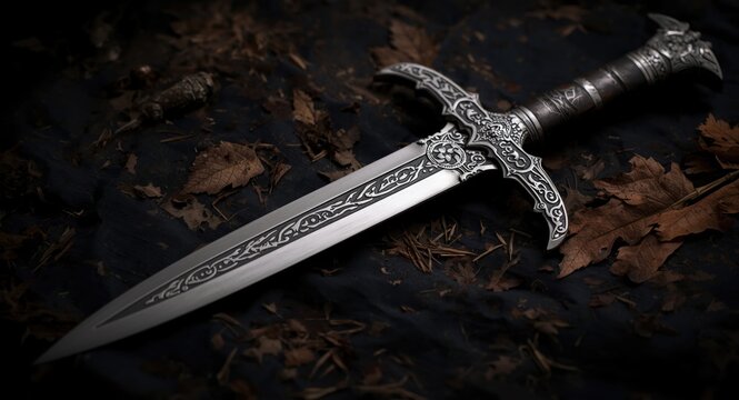 Focused image of a magical blade athame for ceremonial use