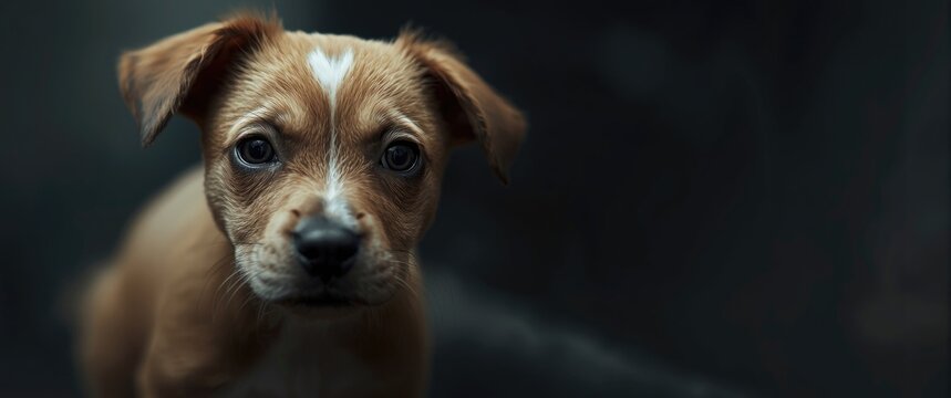 Heartbreaking gaze of a young street puppy facing stray dog overpopulation crisis