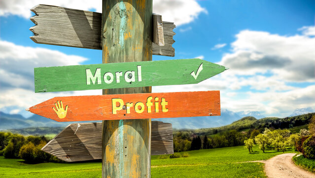 Signposts the direct way to morality versus profit