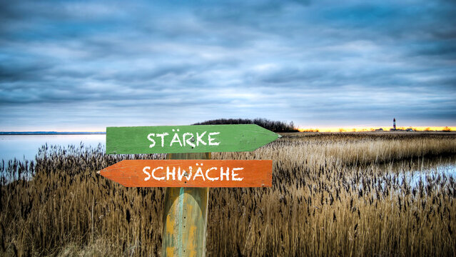 Signposts the direct way to strength versus weakness