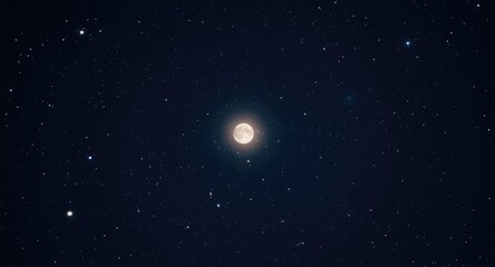 Fototapeta premium Full moon glowing brightly amidst a serene star sprinkled night