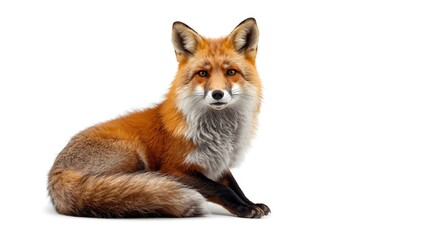 Fototapeta premium Fox image rendered with artistic flair against a white backdrop