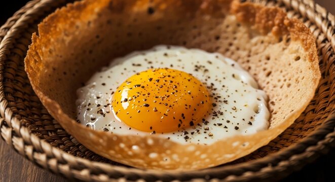 Egg Hopper with Pepper, a Sri Lankan Delicacy