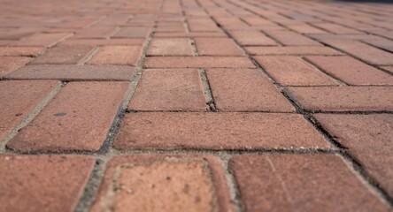 Fototapeta premium Macro perspective on sealant protecting driveway brick textures