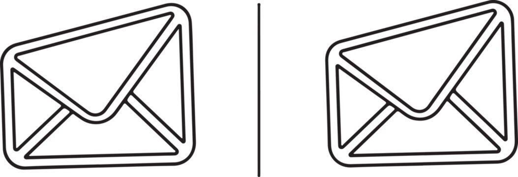 Email envelope icons with optional label