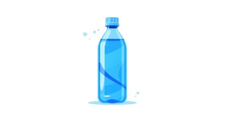 Naklejka premium Simple 2D cartoon water bottle illustration in a smooth flat graphic style