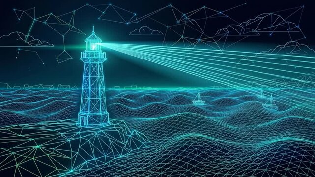 Digital Lighthouse Guiding Through a Networked Ocean Landscape.