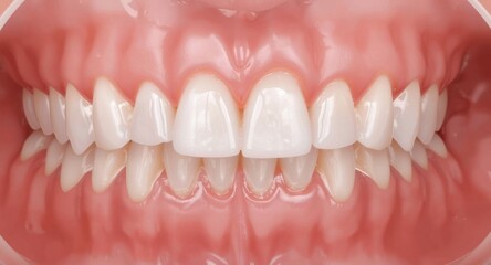 Obraz premium Restorative dental bridge fitted with several crowns for smile repair