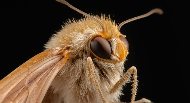 High resolution image of Bombyx mori with focus on silk moth anatomical features