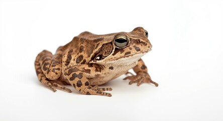 Naklejka premium Macro photo of Woodhouse toad on a clear white background showing skin texture