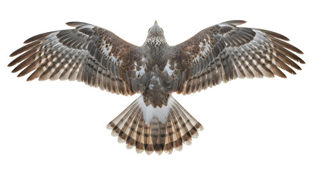 Fototapeta premium Bird in flight with spread wings against black background