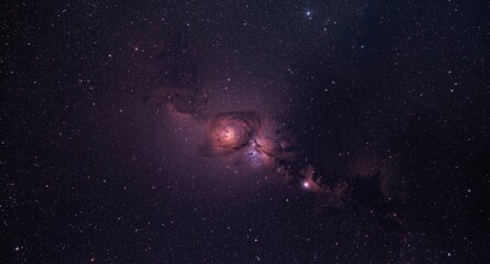 Fototapeta premium Far galaxy composition exhibiting vibrant nebulae and sparkling stars