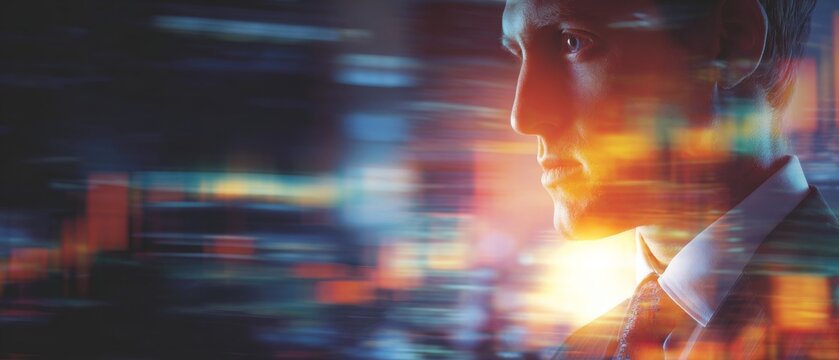 Exploring profitable horizons with artificial intelligence. High resolution. Harnessing next-gen agi for unprecedented market rise. Professional photo. Copy space.