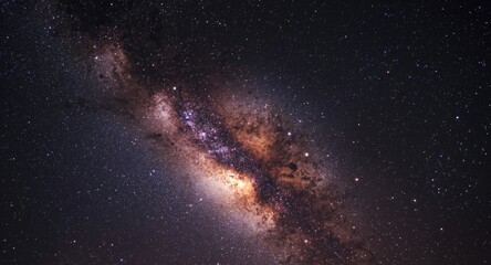 Fototapeta premium Bright cosmic night scene with a sprawling colorful galaxy and countless stars