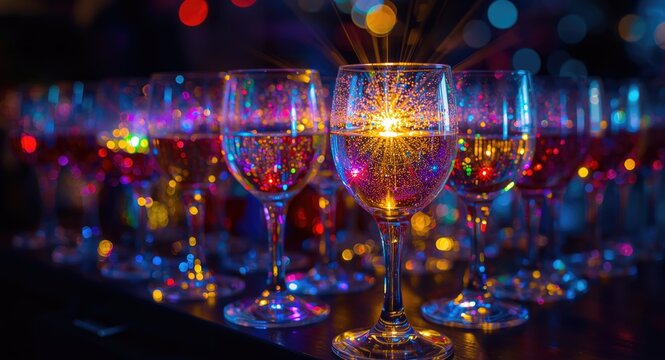 Radiant Glasses Enhancing the Light and Mood at a Lively Party