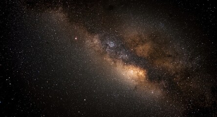 Fototapeta premium Astronomical view of the Milky Way with glowing stars and dust particles