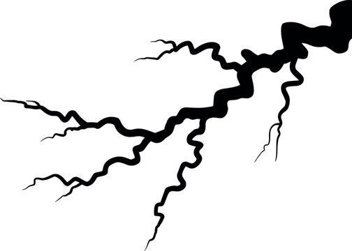 A bold depiction of lightning striking from a dark cloud formation