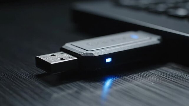 Close-up of a USB flash drive.