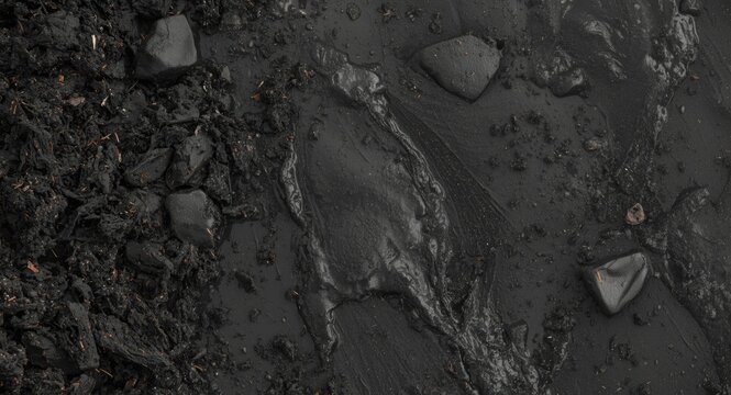 Natural black peat mud therapy offering heat treatment and healing benefits in paste or bath form