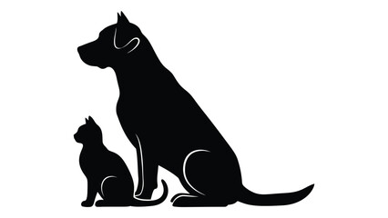 A dog and a cat sitting next to each other © SILHUETTECHEMBER