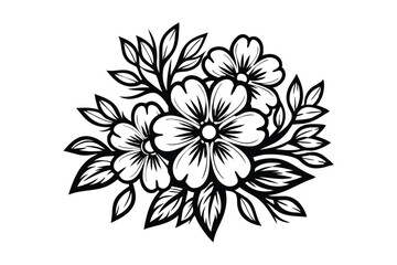 Fototapeta premium Graceful Line Drawing Wildflower Bouquet for Rustic Farmhouse Appeal