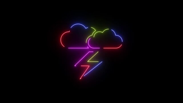 Animated Neon Line Icon Loop &ndash; Futuristic Glowing Minimal Design