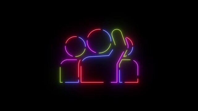 Animated Neon Line Icon Loop &ndash; Futuristic Glowing Minimal Design