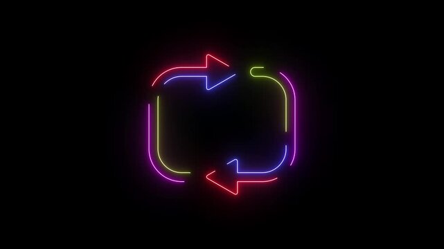 Animated Neon Line Icon Loop &ndash; Futuristic Glowing Minimal Design