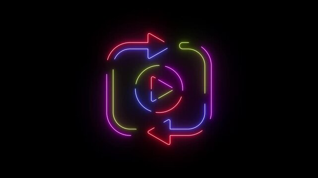 Animated Neon Line Icon Loop &ndash; Futuristic Glowing Minimal Design