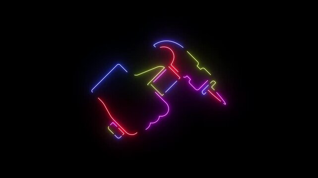 Animated Neon Line Icon Loop &ndash; Futuristic Glowing Minimal Design