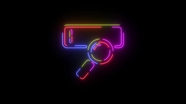 Animated Neon Line Icon Loop &ndash; Futuristic Glowing Minimal Design