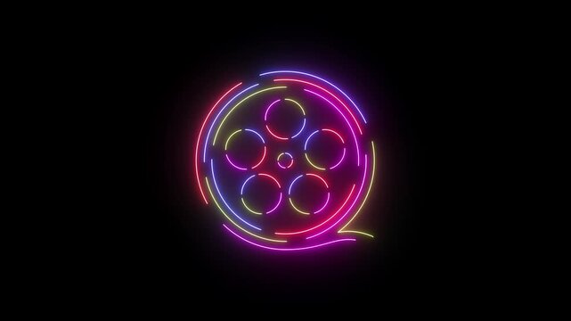 Animated Neon Line Icon Loop &ndash; Futuristic Glowing Minimal Design