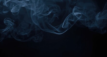 Obraz premium Floating smoke filaments weaving through a dark smooth textured surface with copy space