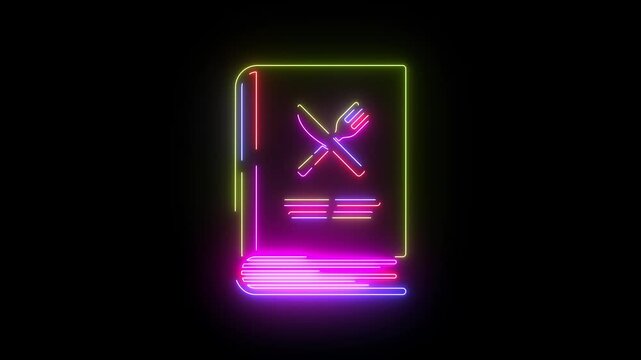 Animated Neon Line Icon Loop &ndash; Futuristic Glowing Minimal Design