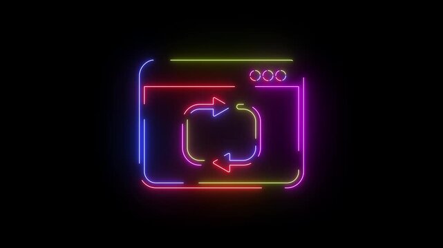 Animated Neon Line Icon Loop &ndash; Futuristic Glowing Minimal Design