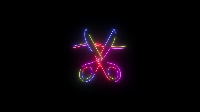 Animated Neon Line Icon Loop &ndash; Futuristic Glowing Minimal Design