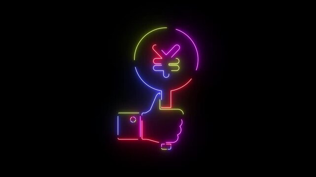 Animated Neon Line Icon Loop &ndash; Futuristic Glowing Minimal Design