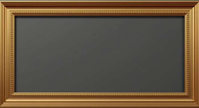Gold tone frame for elegant 16 by 9 video border with subtle texture