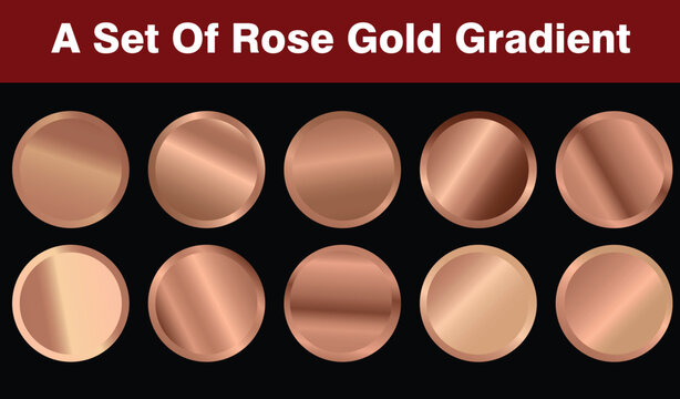 Copper Rose Gold Gradient Circle Vector Set - EPS SVG