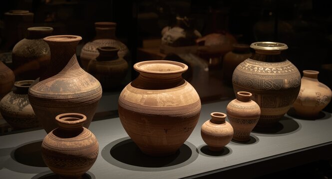 Ancient Chancay culture Huacos pottery pieces curated in a private collection