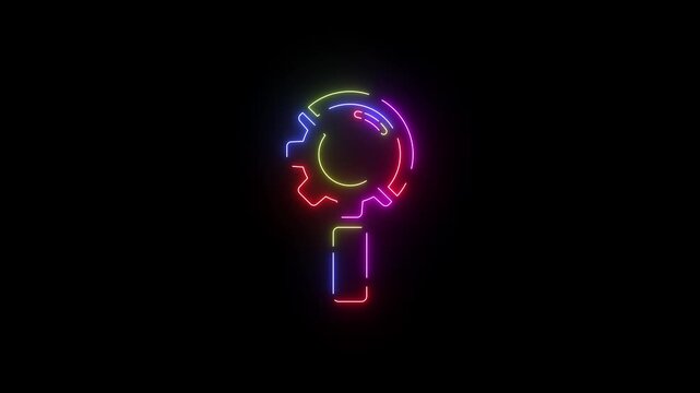 Animated Neon Line Icon Loop &ndash; Futuristic Glowing Minimal Design