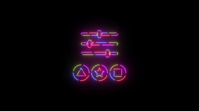 Animated Neon Line Icon Loop &ndash; Futuristic Glowing Minimal Design